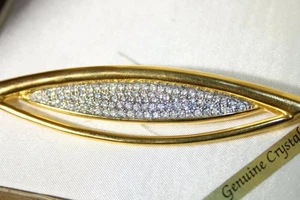 1965 JENNIFER MOORE Genuine Crystal Brooch Original BOX & Price tag VTG ! - Picture 1 of 9