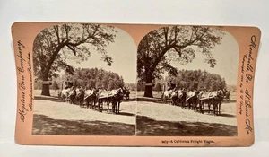 Tarjeta Stereoview c1901 #9473, un vagón de carga de California, caballos - Imagen 1 de 3
