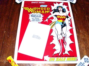 VINTAGE WONDER WOMAN COMIC STORE DISPLAY POSTER ON SALE JUSTICE LEAGUE RARE 1981 - Picture 1 of 12