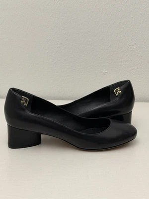 Bomba de cuero Tory Burch Elizabeth 40 mm punta redonda, negra talla 8 Foto 1 de 4