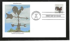 WEATHERVANE FDC 2012 SHELBURNE, VERMONT JERRY'S COVERS ONLY 1 MADE - Picture 1 of 1