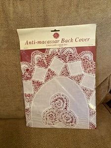 past times anti-macassar antimacassar chair back cover linen with cotton lace - Picture 1 of 5