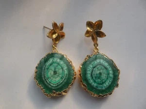 Druzy Chandelier Earring Agate Earring Fashion Jewelry Gold Plated Stud Earring - Picture 1 of 5