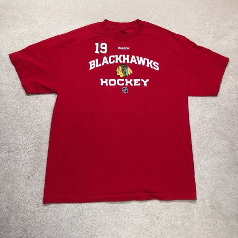 Reebok Chicago Blackhawks Toews T Shirt Mens XL Extra Large Red Cover