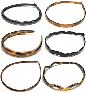 French Hair Accessory Curly Wavy Plain Thin Toothed Grip Headband Made in France - Picture 1 of 10