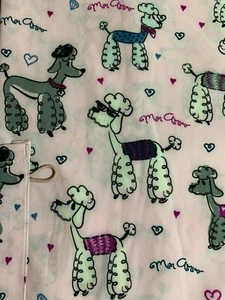 SCRUB TOP SIZES: XS, S, M, L, XL, 2XL PINK POODLE LOVE NWT NURSE MEDICAL VET CNA - Picture 1 of 11