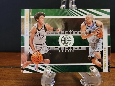 2021-22 ILLUSIONS Rookie Reflections #19 Joshua Primo Tony Parker Emerald Spurs - Image 1 of 2