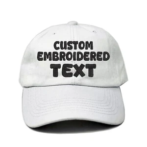 Custom embroidered cap, personalized and custom embroidered cap hat (white) - Picture 1 of 9