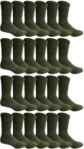 24 PK Military Grade Wick Dry Crew Socks ,Heavy Duty Boot Sock, Mens Crew Socks - Picture 1 of 7