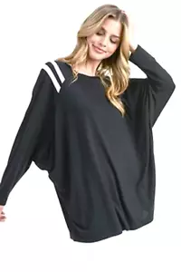 Dolman Damen gestreiftes Schulter-Top - LARGE - Bild 1 von 3