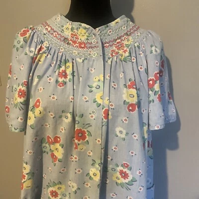 Camisón de patio floral para mujer Lounge Around Day House Dress Vintage Foto 1 de 4