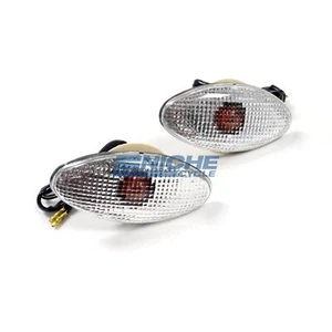 Large Oval Cateye Fairing Flush Mount Deco Turn Signals Lights 12 Volt  Clear - Picture 1 of 2