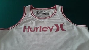 HURLEY SILVER GRAY + RED TRIM BASKETBALL JERSEY ADULT SMALL SCREENPRINTED - Picture 1 of 7