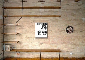 Don't Look Back You're not Going that way Canvas PreStretched Office Home Decor - Picture 1 of 1