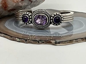 STEPHEN DWECK VINTAGE BRACCIALE BRACCIALE STERLING E AMETISTA - Foto 1 di 4