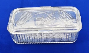 Portaplatos refrigerador vintage retro años 50 rectangular con tapa vegetal - Imagen 1 de 8