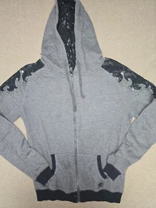 Women's Gray MISS ME Full Zip Sweatshirt Size Large - Picture 1 of 6