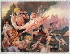 Magic the Gathering MTG Original art painting FIGHT OR FLIGHT Randy Gallegos