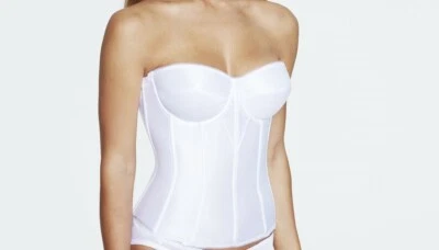 Dominque-Juliette Long Satin Corset strapless BRA Torsolette Ivory, White, Black - Image 1 of 4