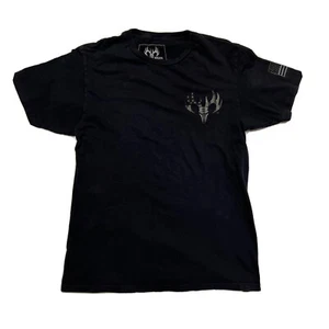 T-shirt uomo Buck Wear Faith Family Flag Freedom cotone nero media - Foto 1 di 5