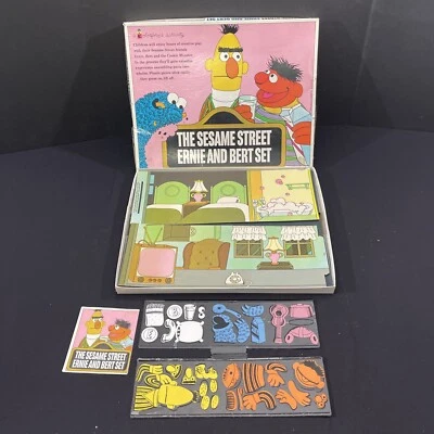 Vtg Colorforms Activity The Sesame Street Ernie And Bert Box Set Cookie Monster - Image 1 of 4