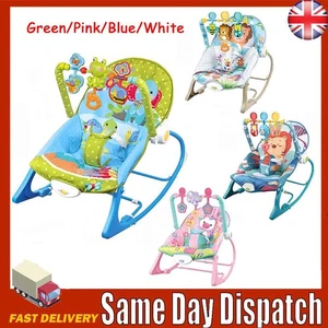 Baby Bouncer Rocker Swing Vibration Chair Soft Soothing Music To Toddler Infant - Picture 1 of 24