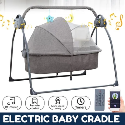 Electric Baby Bassinet Baby Cot Swing Bed Lullaby Auto Baby Swing Rocker Net AUS - image 1 of 4