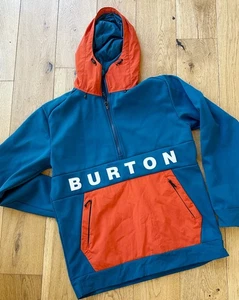 Burton x Fat Tire Hoodie Mens Large Blue Orange Pullover Snowboarding NWOT - Picture 1 of 7
