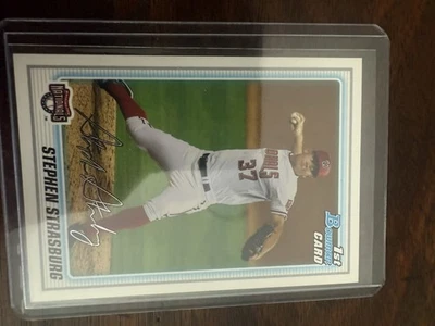 Autógrafos de novato Bowman Stephen Strasburg #205 2010 cromados (AU, RC) Foto 1 de 2