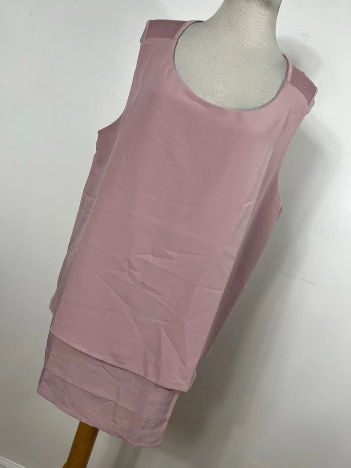 Camiseta sin mangas DG2 Diane Gilman 1X rosa rubor sin mangas elástica mujer A1 Foto 1 de 4