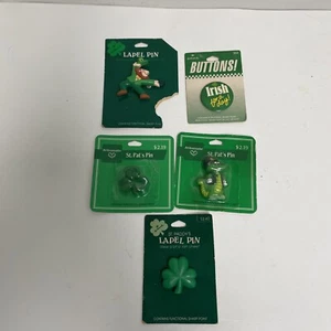 5 Vintage St Patrick’s Day Lapel Pin Brooch Collection Hallmark Alligator - Picture 1 of 7
