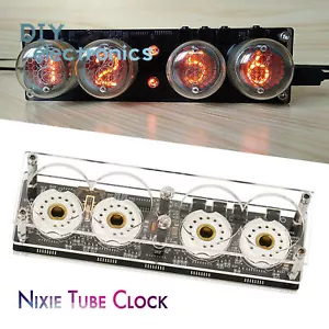 4-bits Glow Tube Nixie Clock QS30-1 Tube with Remote Control LED Backlight US - Picture 1 of 12