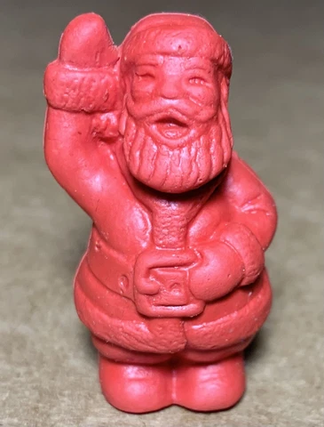 Vintage 1960s Diener Santa Claus Christmas Holiday Mini Eraser Red Rubber Figure Cover