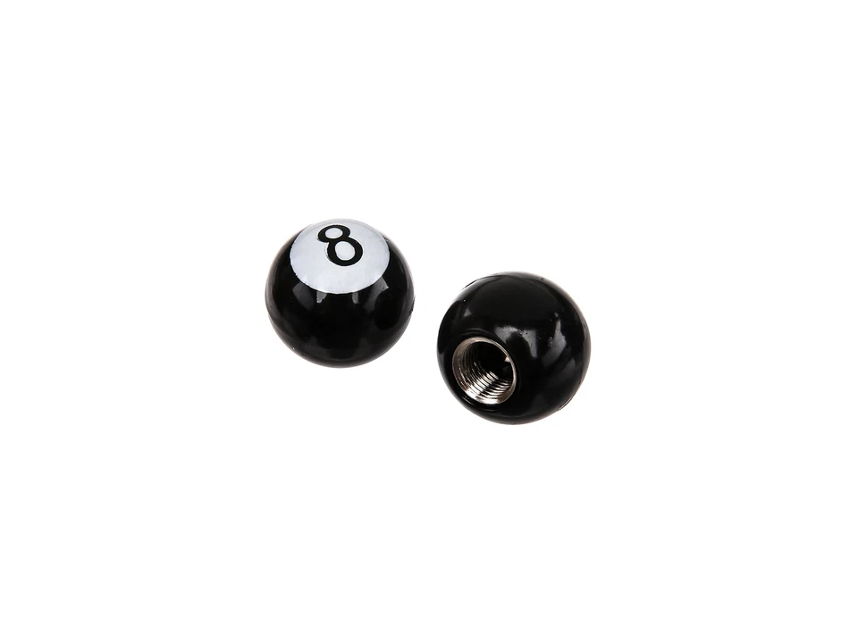 Set: 2x Ventilkappe "Eightball", Schwarz - Bild 1 von 1