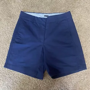J.Crew Chino Shorts Women's 4 Navy Cotton Stretch Classic Mid-Rise Nautical - Picture 1 of 13