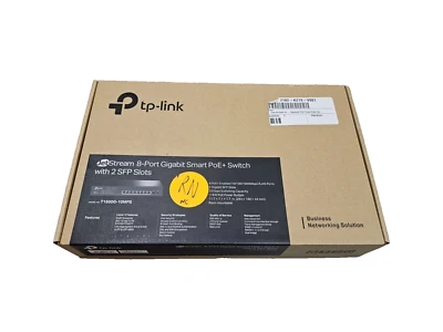 TP-LINK T1500G-10MPS JetStream 8-Port Gigabit Smart POE+ Switch w/2 SFP Slots - Image 1 of 3