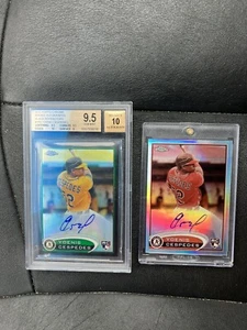LOT OF 2 YOENIS CESPEDES 2012 TOPPS CHROME BLACK REFRACTOR ROOKIE AUTOS #52/100 - Picture 1 of 2