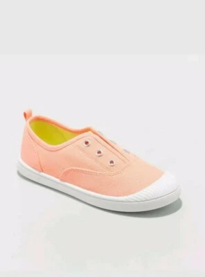 Lot x2 SIZE 3 Girls' Mandy Laceless Slip On Canvas Sneakers - Cat & Jack NEW  - Image 1 of 2