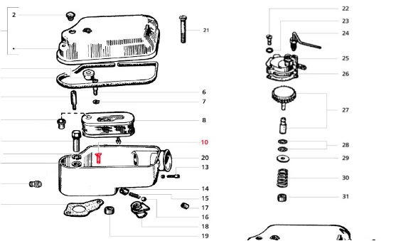 Vespa Carb Box To Engine Screw Autolube PX125 - 200 Disc EFL T5 LML Star 125-150 - Image 1 of 1