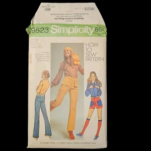 Pantalones de Costura Vintage Simplicity 9523 Hip Abragger Bolsillos Top Talla 5JP - Imagen 1 de 3