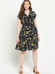 NEW SO FABULOUS PLUS SIZE FLORAL TIE WAIST MIDI DRESS PARTY WEDDING LOOK UK 26 - Picture 1 of 3