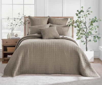 Nuevo juego de colcha y farsa de algodón gofre Levtex Home Mills doble topo Foto 1 de 4