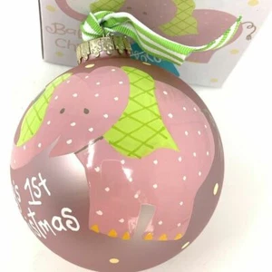 Baumwollfarben Laura Johnson "Baby's First Christmas" Weihnachtsschmuck rosa NEU - Bild 1 von 5