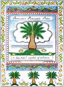 Toalla de té 100 % algodón piña palmera bermudas - Imagen 1 de 5