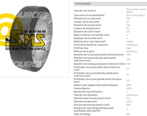 LIFTER RX 10/16 ROUE MOTRICE CAOUTCHOUC 185 60 114 mm TRANSPALETTE GERBEUR - Foto 1 di 1