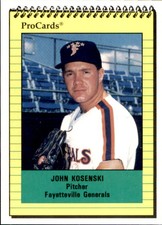 1991 Fayetteville Generals ProCards #1165 John Kosenski Boulder Colorado CO Card