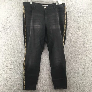 Royalty For Me Skinny Leg Jeans Womens 22W (Actual 38X29) Black Mid Rise Zip NEW - Picture 1 of 17