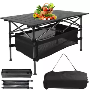 Aluminium Campingtisch Rolltisch Klapptisch Falttisch Gartentisch SchwarzCamping - Bild 1 von 20