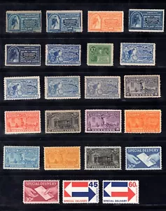 MOMEN: US STAMPS #E1-E23 SET COMPLETO CONSEGNA SPECIALE MINT OG H/12NH LOTTO #82500 - Foto 1 di 2