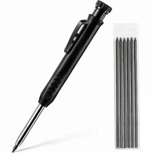 NEW - Solid Carpenter Pencil Set with Refill Leads Woodworking Deep Hole Pencils - Picture 1 of 28